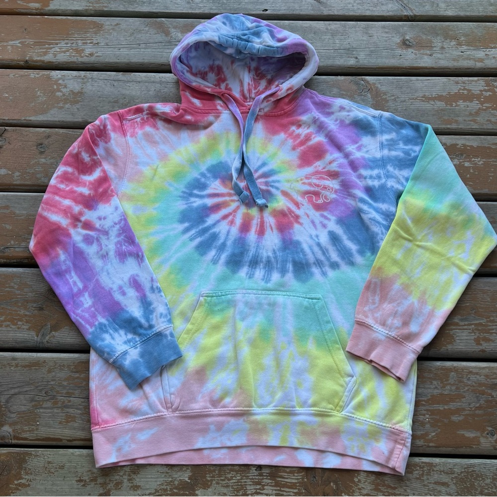 Ivory Ella Tie Dyed Pullover Hoodie - Size Small